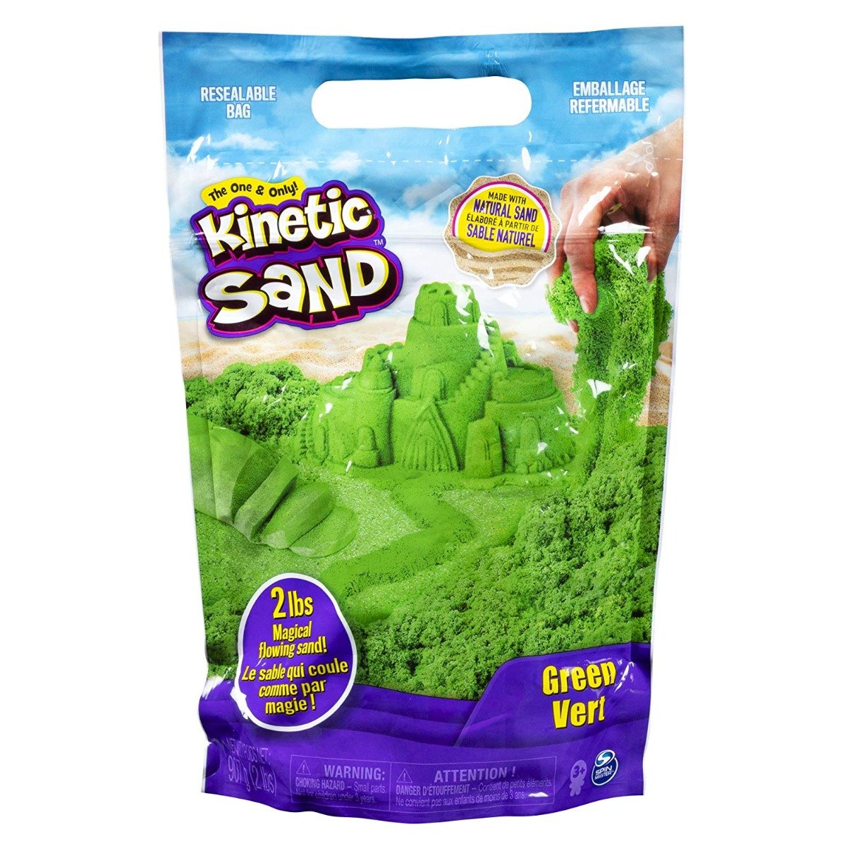 Rezerva nisip colorat kinetic sand, verde, 900g