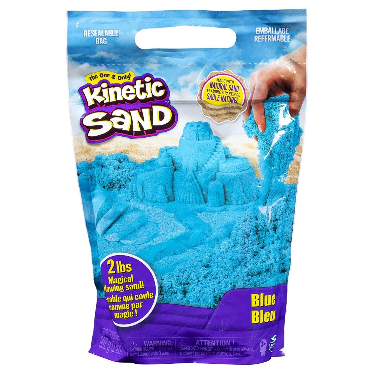 Rezerva nisip colorat kinetic sand, albastru, 900g