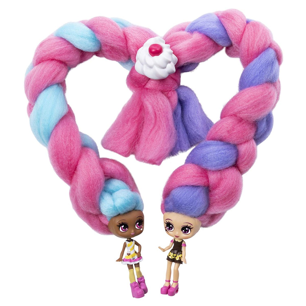 Set 2 papusi cu par parfumat candylocks, charli chip si cora creme, 20114330