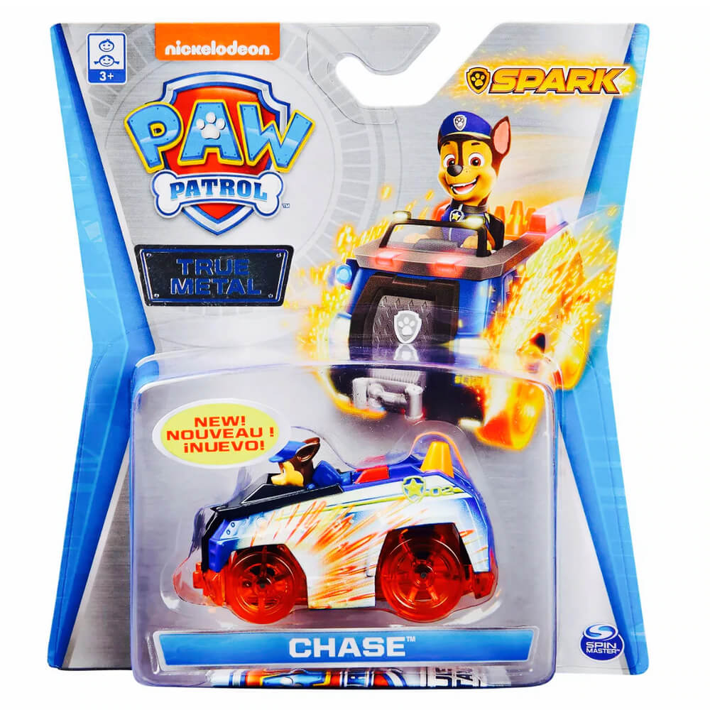 Masinuta cu figurina Paw Patrol True Metal, Chase, 20127778