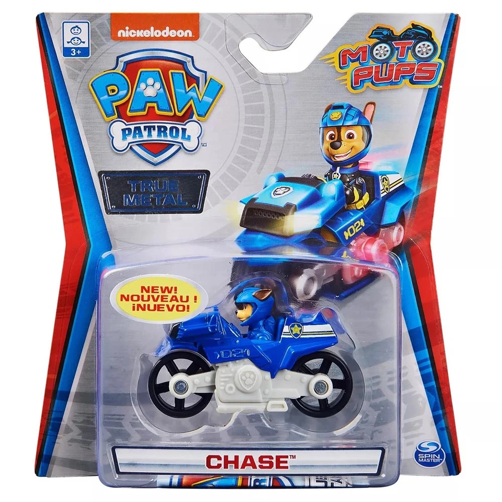 Masinuta cu figurina Paw Patrol True Metal, Chase, 20127775