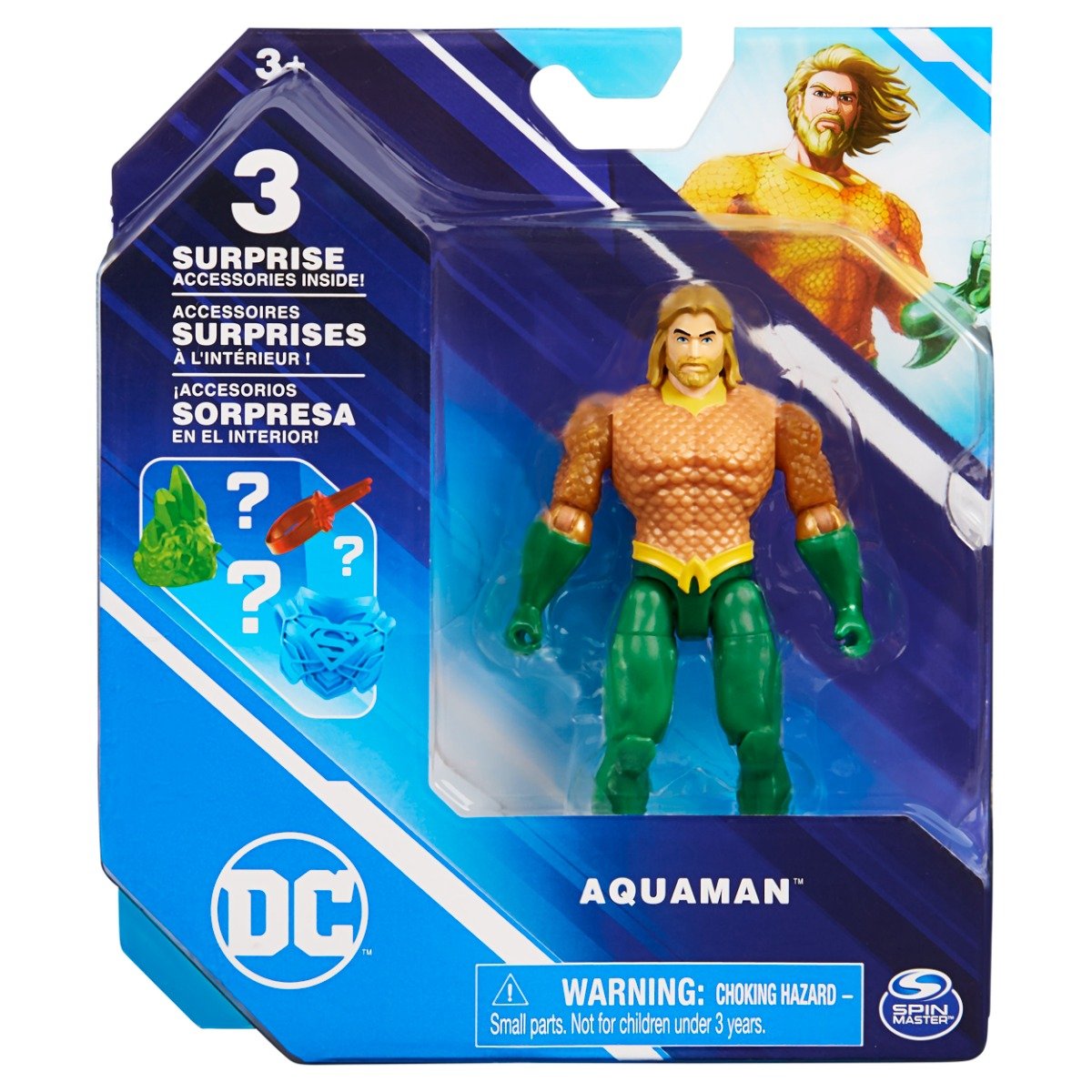 Figurina cu 2 accesorii surpriza, DC Universe, Aquaman, 10 cm, 20137129