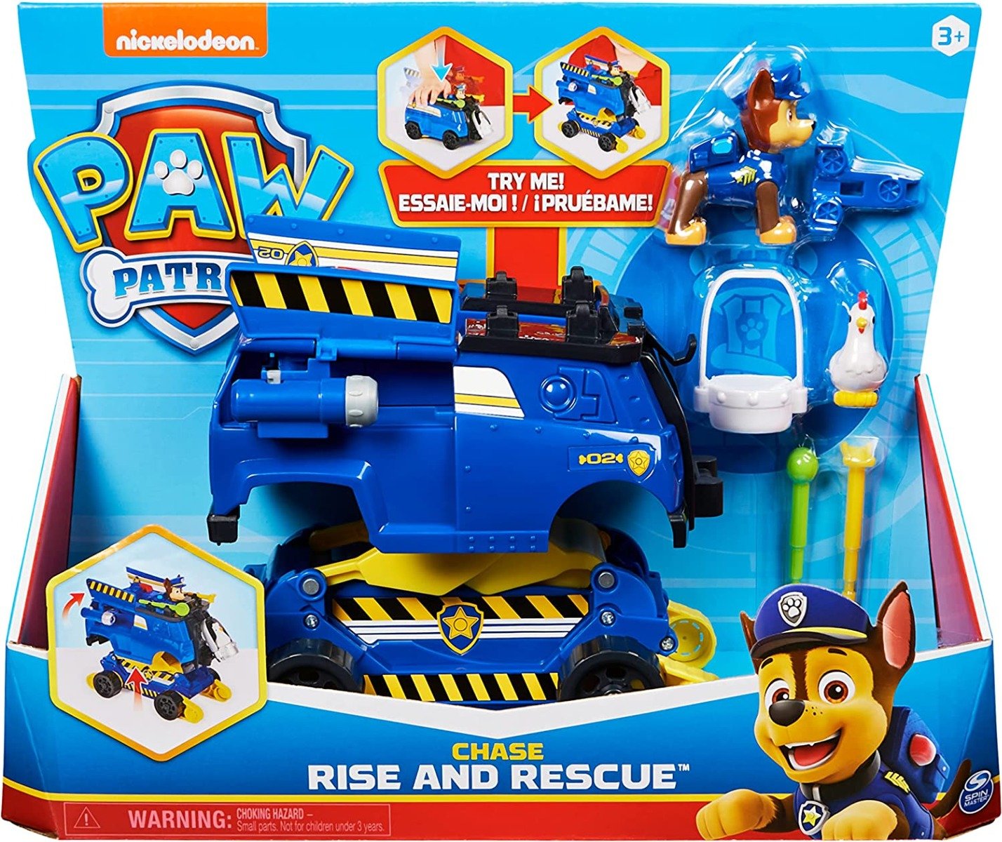 Masinuta de politie Paw Patrol, cu figurina Chase Chase imagine noua responsabilitatesociala.ro