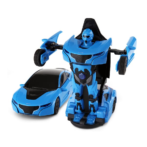 Masina cu sunete si lumini rastar transformer die cast, 1:32, albastru