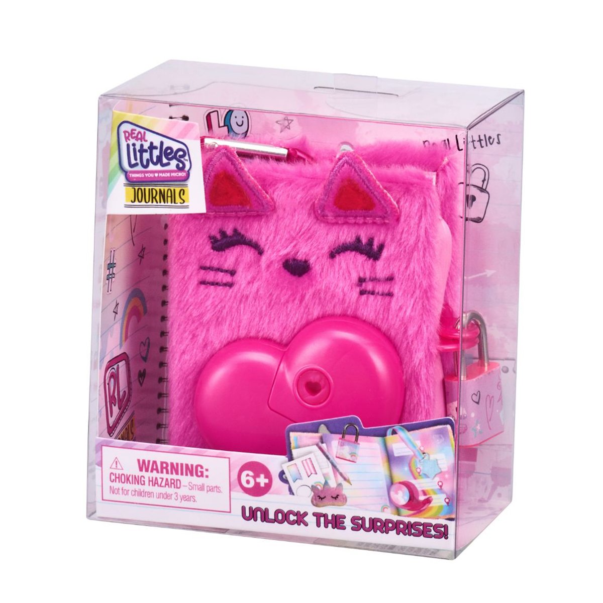 Set mini jurnal cu accesorii, real littles, s4, pisicuta roz