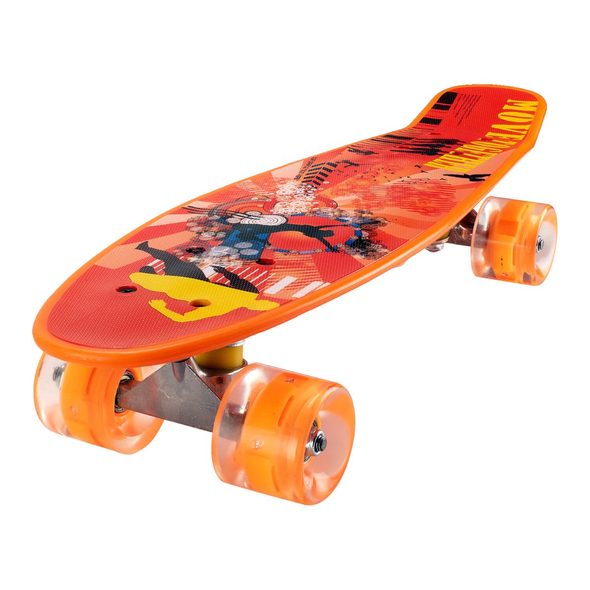 Penny board Action One, Cu roti luminoase, 22 cm, ABEC-7 PU, Aluminium 90 kg, Move Together Action One