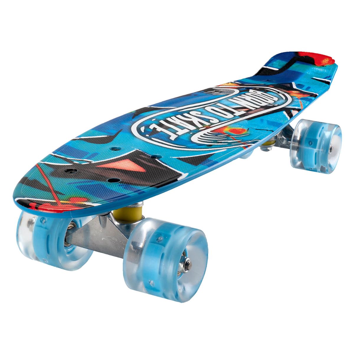 Penny board Action One, Cu roti luminoase, 22 cm, ABEC-7 PU, Aluminium 90 kg, Born to skate Role si skateboard imagine 2022