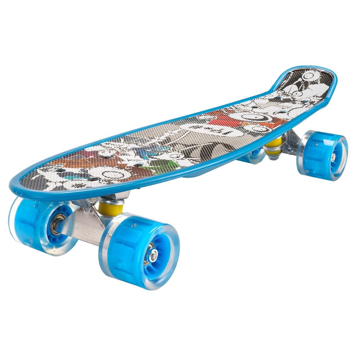 Penny board Action One, Cu roti luminoase, 22 cm, ABEC-7 PU, Aluminium Truck 90 kg, Sundry Role si skateboard imagine 2022