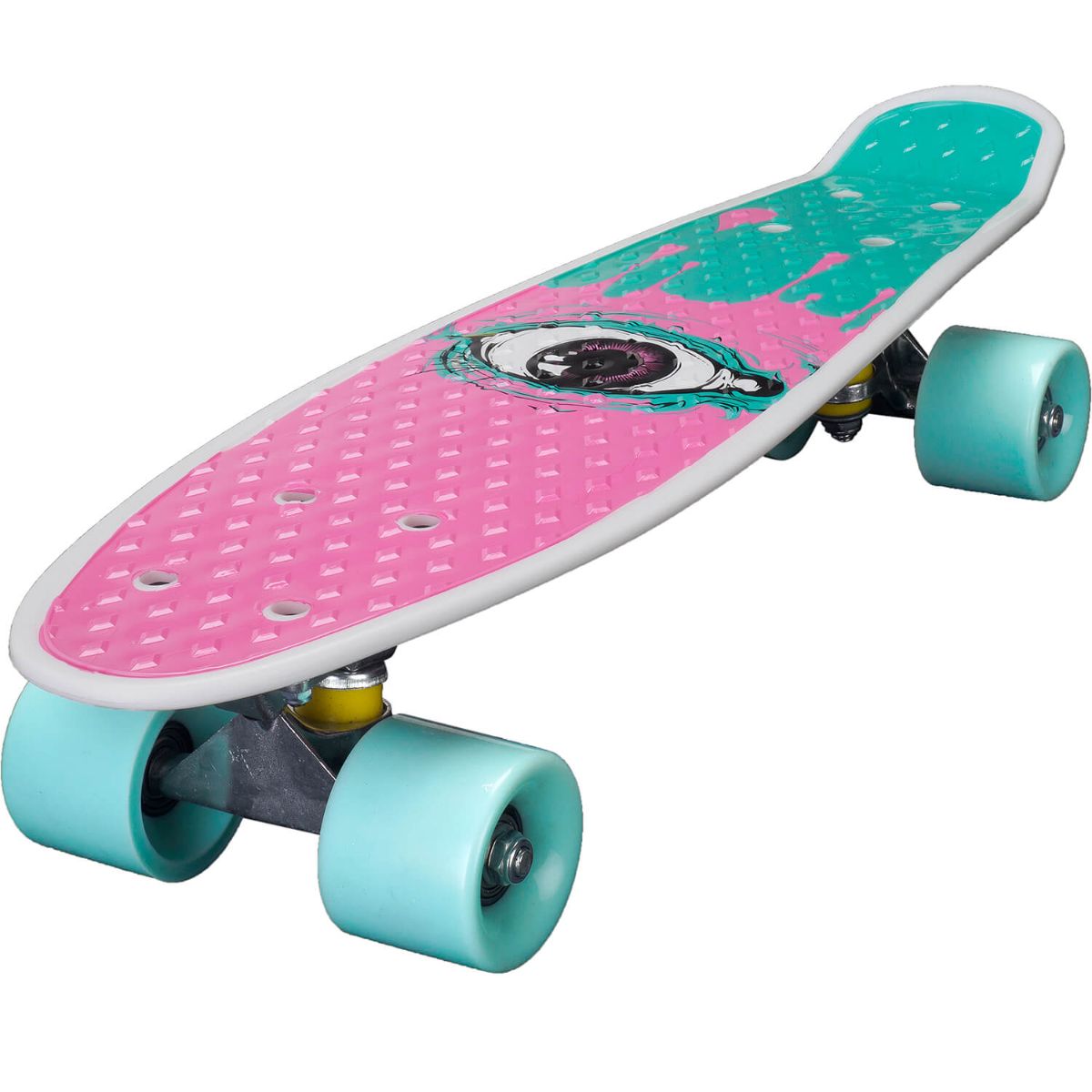 Penny board Action One, 22 ABEC-7 PU, Aluminium Truck, Pink Eye Role si skateboard imagine 2022