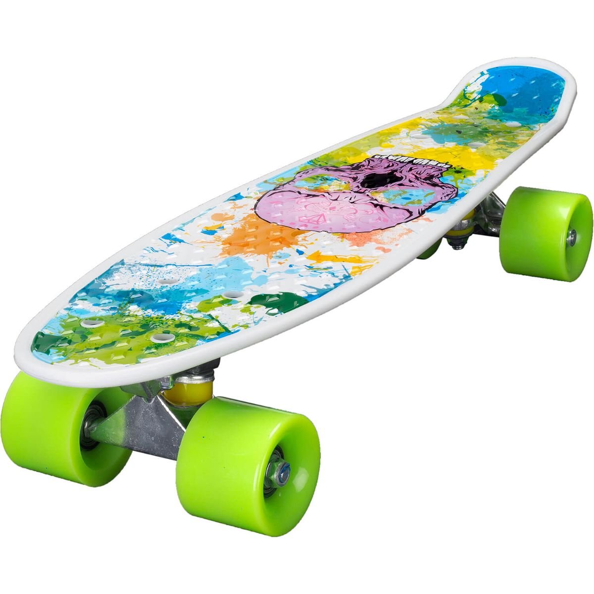 Penny board Action One, 22 ABEC-7 PU, Aluminium Truck, Pink Skull Action One