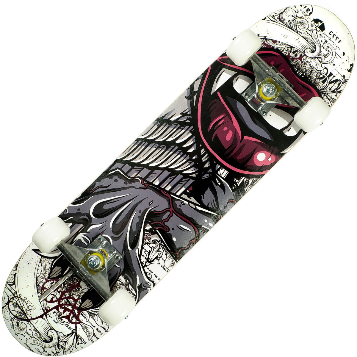 Skateboard Action One, ABEC-7 Aluminiu, 79 x 20 cm, Gri Vampire Lips ABEC-7