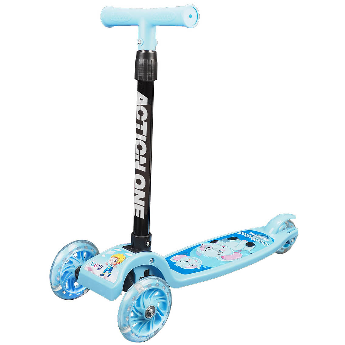 Trotineta cu roti luminoase, Action One, Funride, Blue