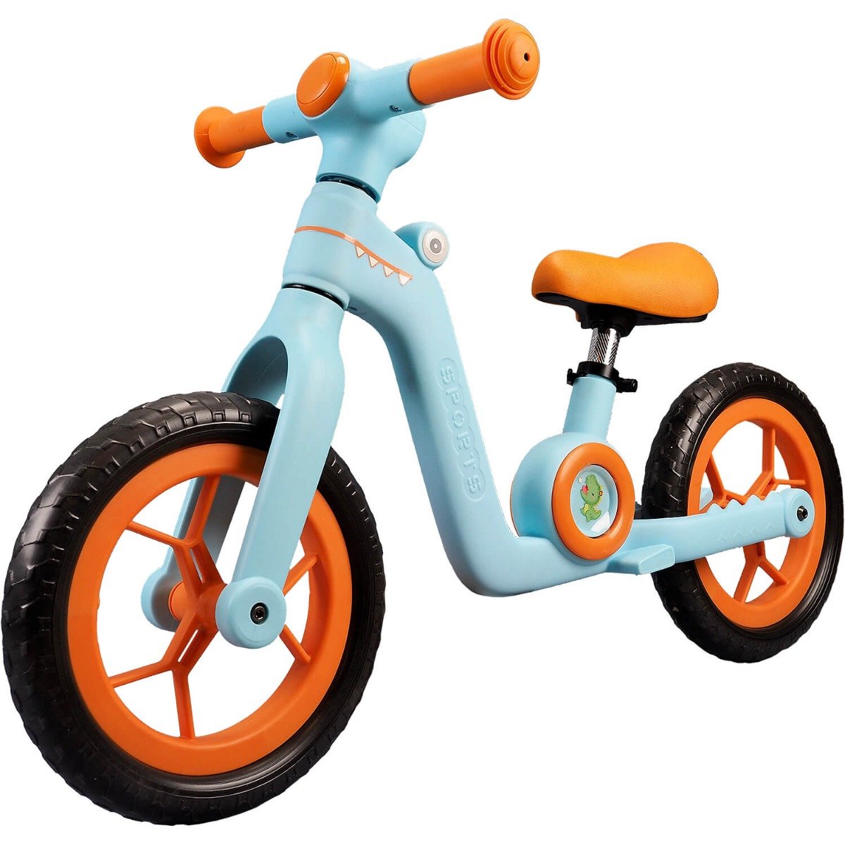 Bicicleta fara pedale, Action One Little Dino, 12 inch, Blue