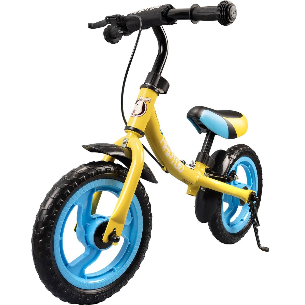 Bicicleta fara pedale, Action One Joy, cu frana, 12 inch, Galben