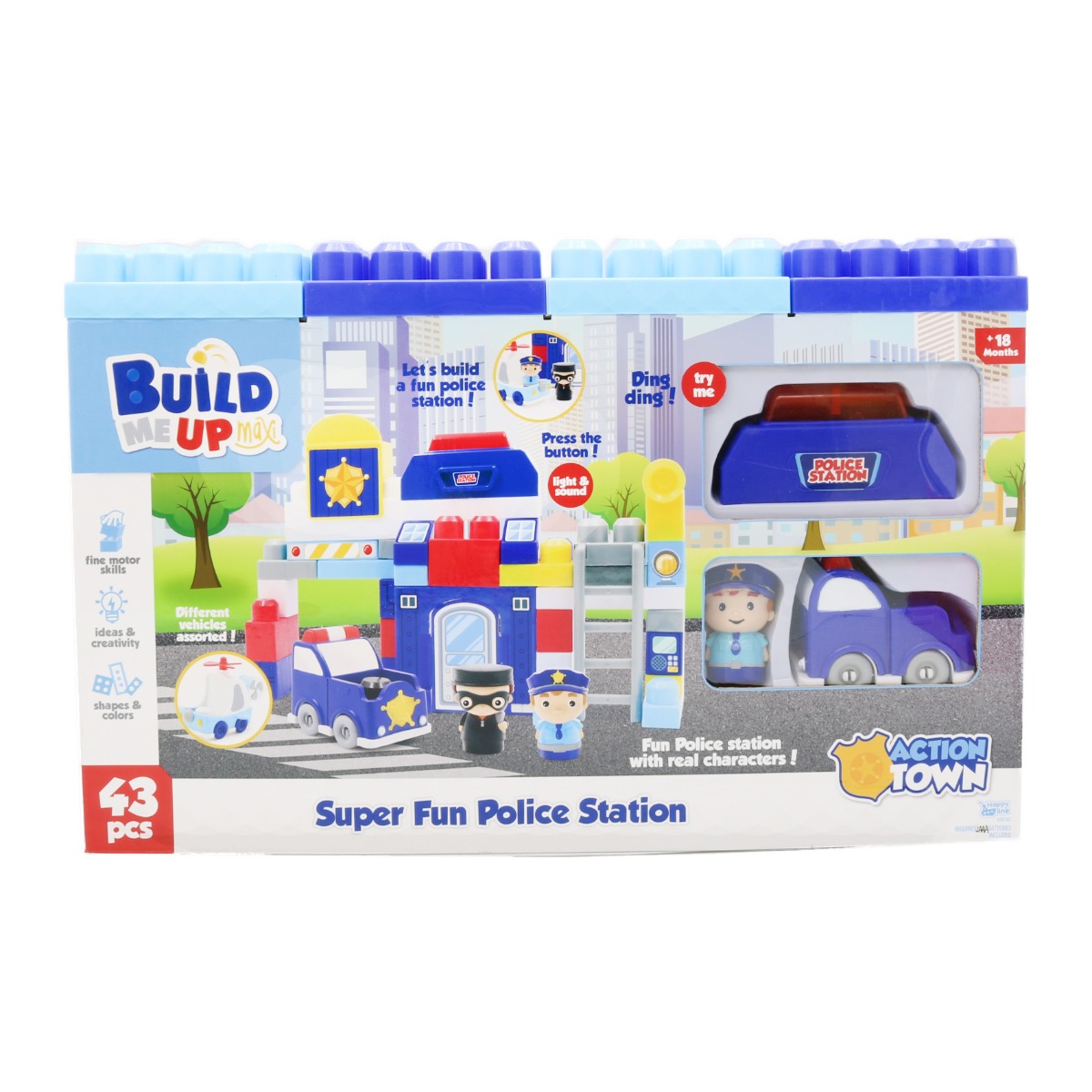 Set de construit statie de politie happy line, 43 piese