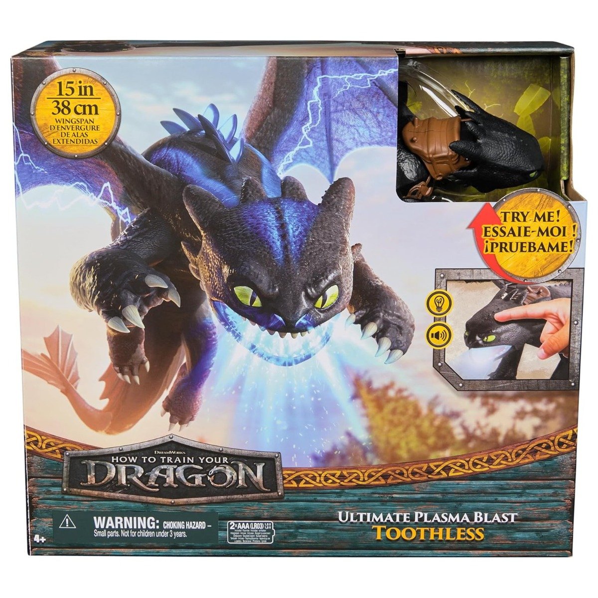 Figurina interactiva, DreamWorks Dragons, Toothles Plasma Blast, 6072541