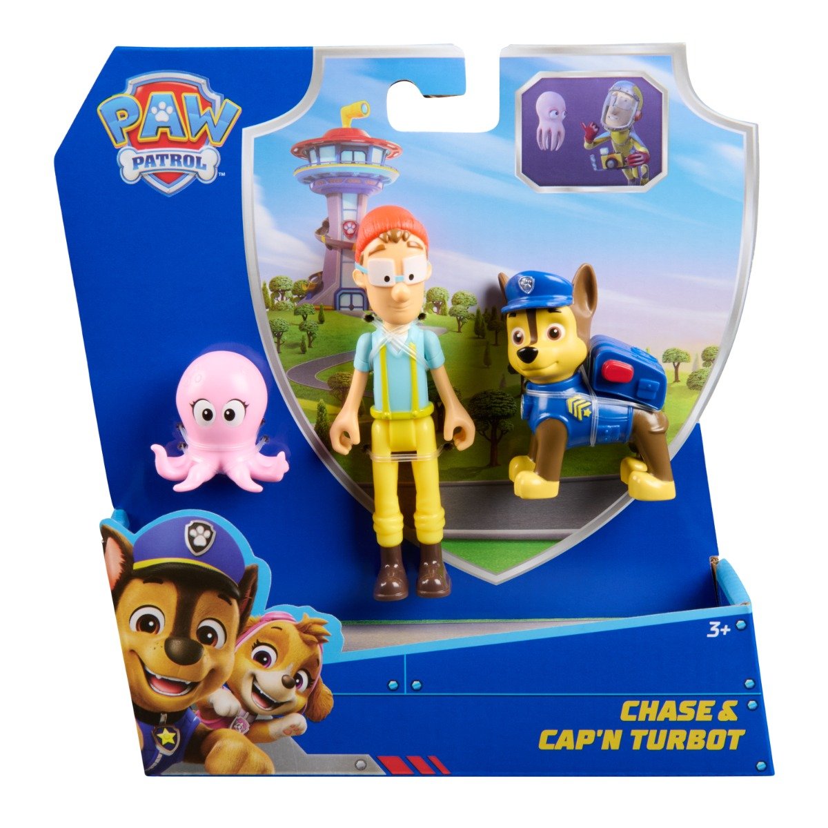 Set 3 figurine, Paw Patrol, Chase Capitanul Turbot, 20151990