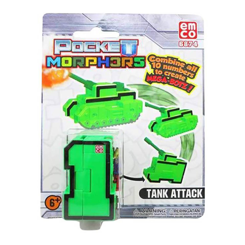jucarie convertibila pocket morphers - cifra 1, tanc