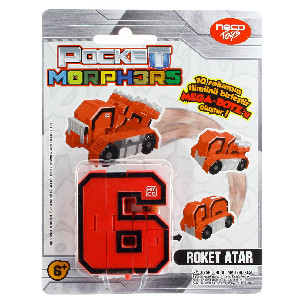 jucarie convertibila pocket morphers - cifra 6, racheta
