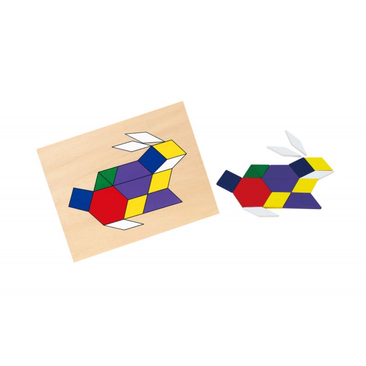 Set mozaic tangram, Viga, din lemn cu modele din imagine 2022