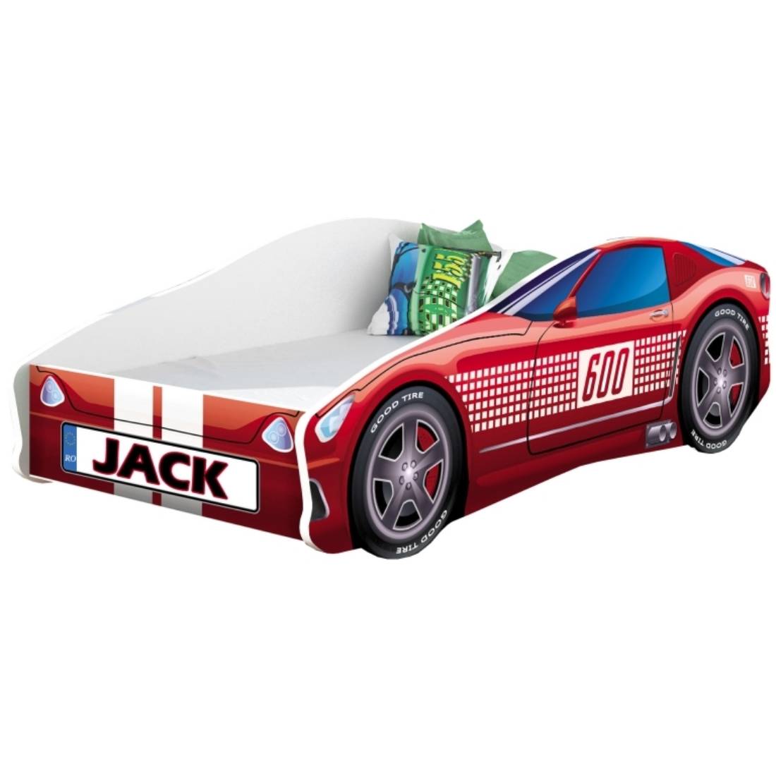 Pat tineret mykids race car 01 red, somiera 160x80 cm
