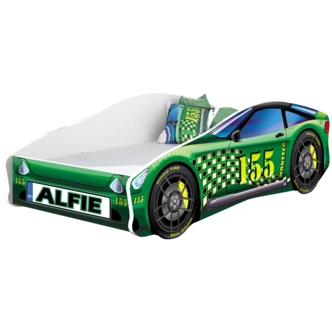 Pat Tineret MyKids Race Car 04 Green, Somiera 160x80 cm