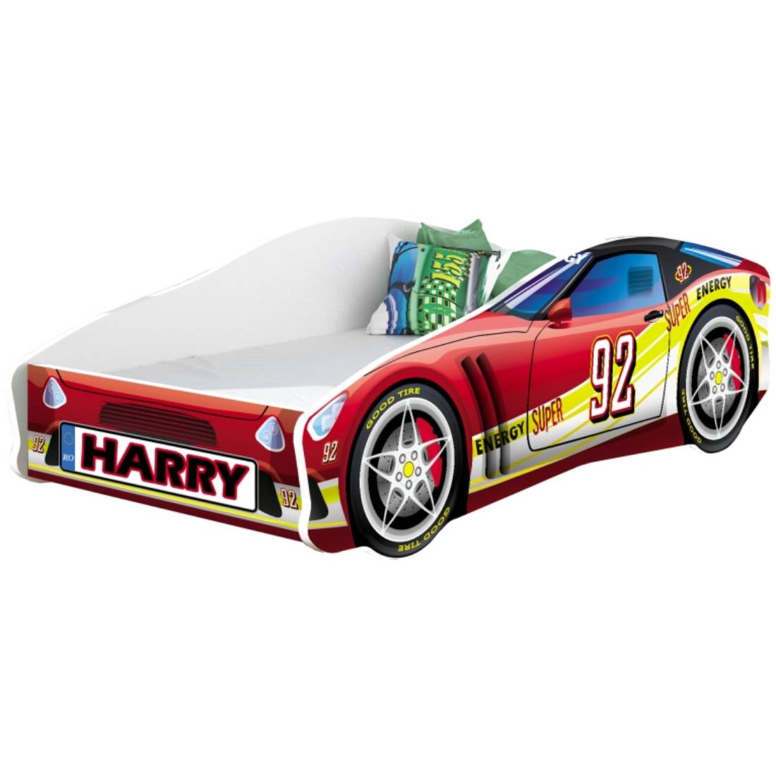 Pat tineret mykids race car 05 red, somiera 160x80 cm