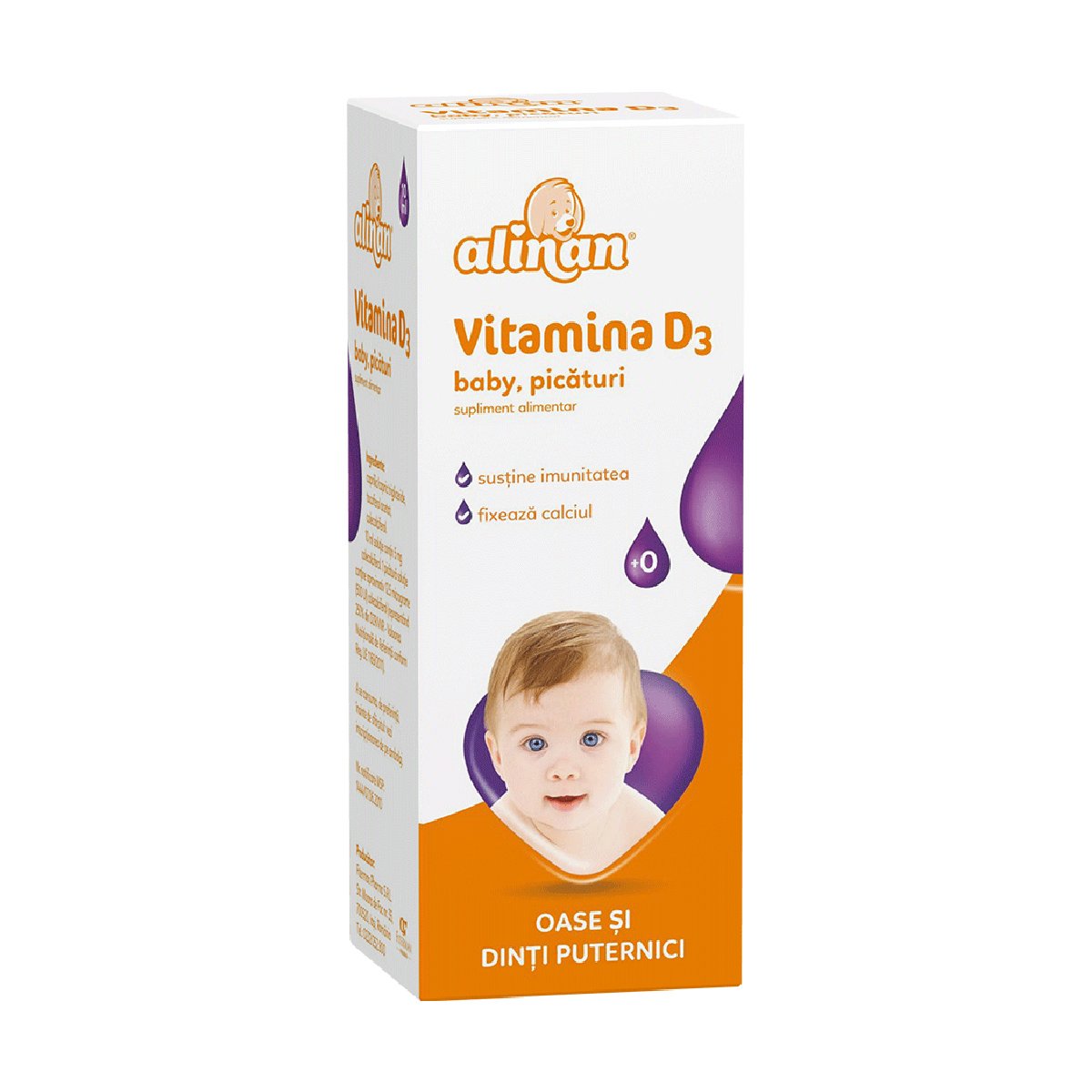 Vitamina D3 baby picaturi, 10 ml, Alinan Alinan