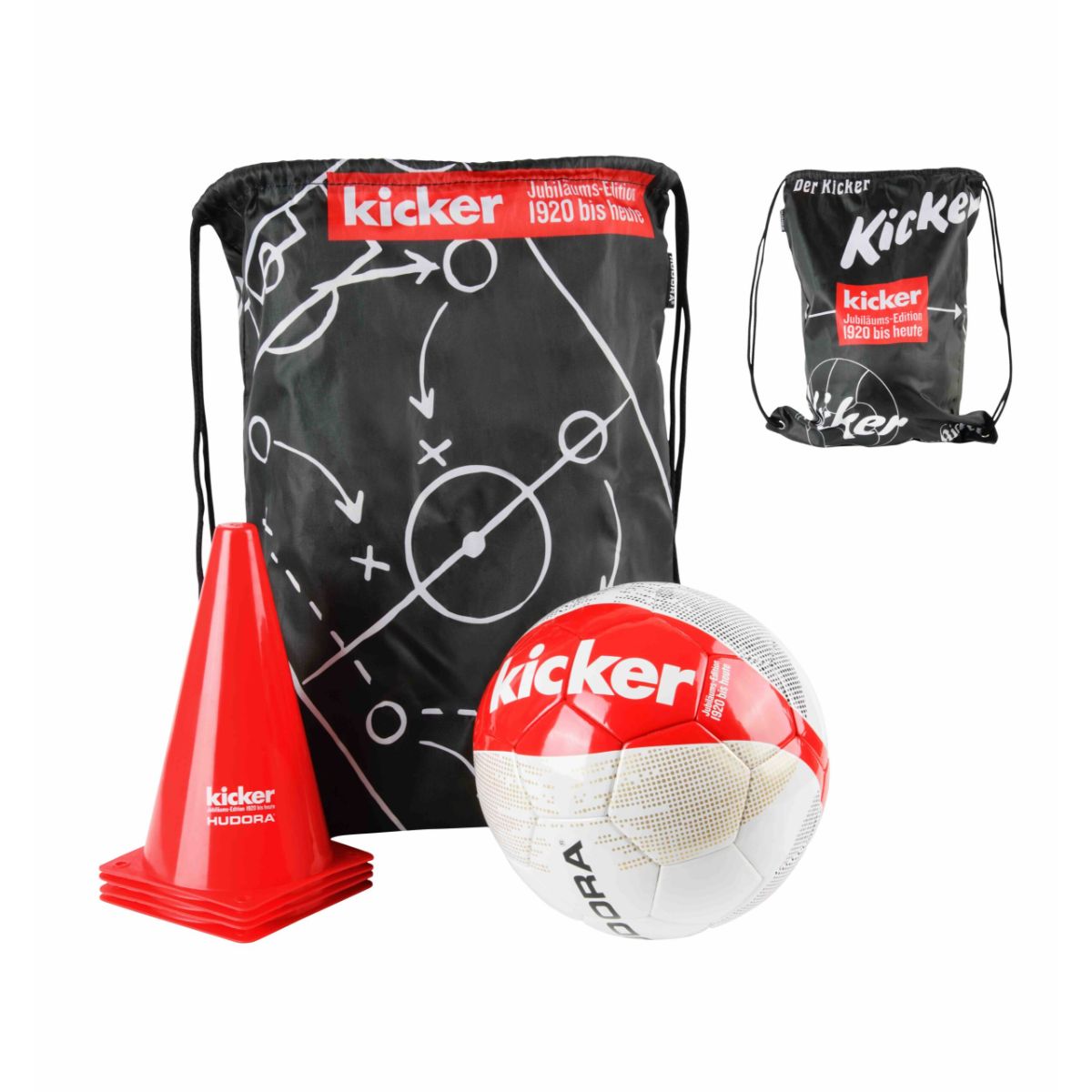 Set antrenament fotbal Hudora Kicker Edition, plan de meci