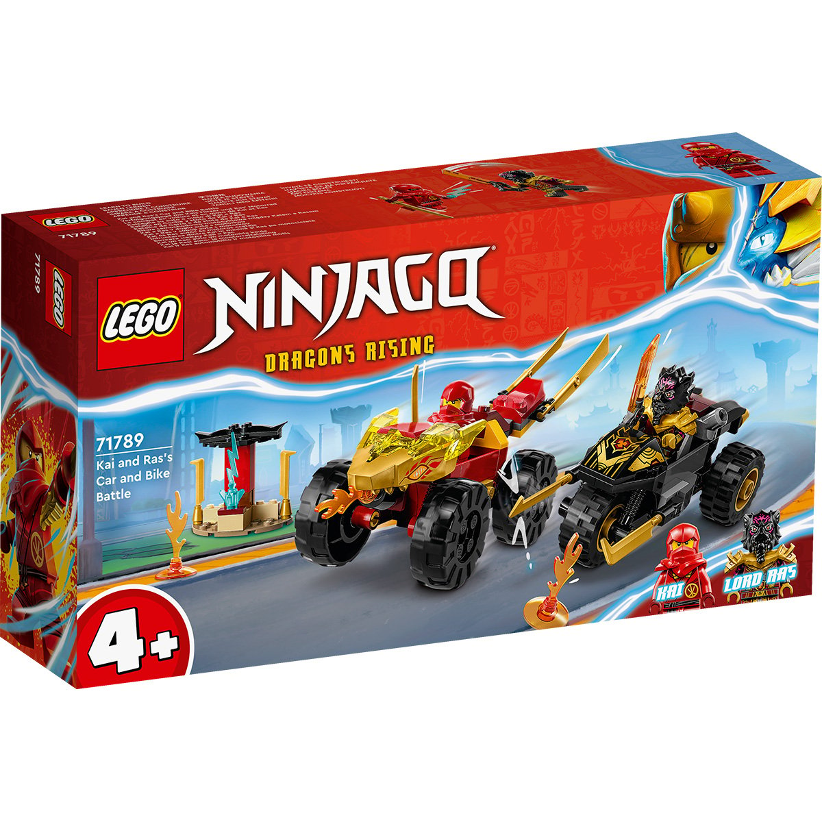 LEGO® Ninjago – Infruntarea dintre Kai in masina si Ras pe motocicleta (71789) 71789 imagine noua responsabilitatesociala.ro