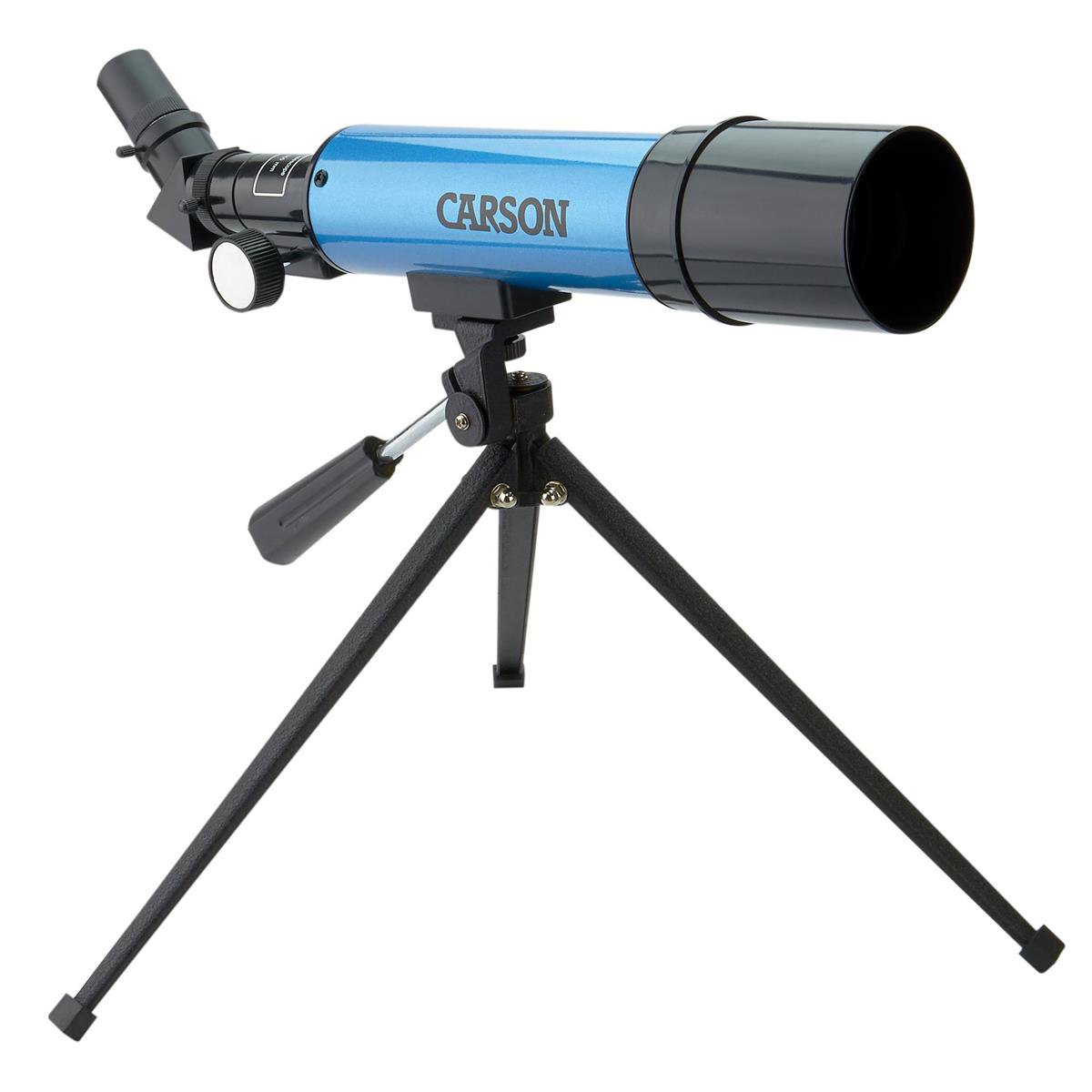 Telescop refractor, Carson, 50 mm, cu zoom 20-80x si trepied de masa
