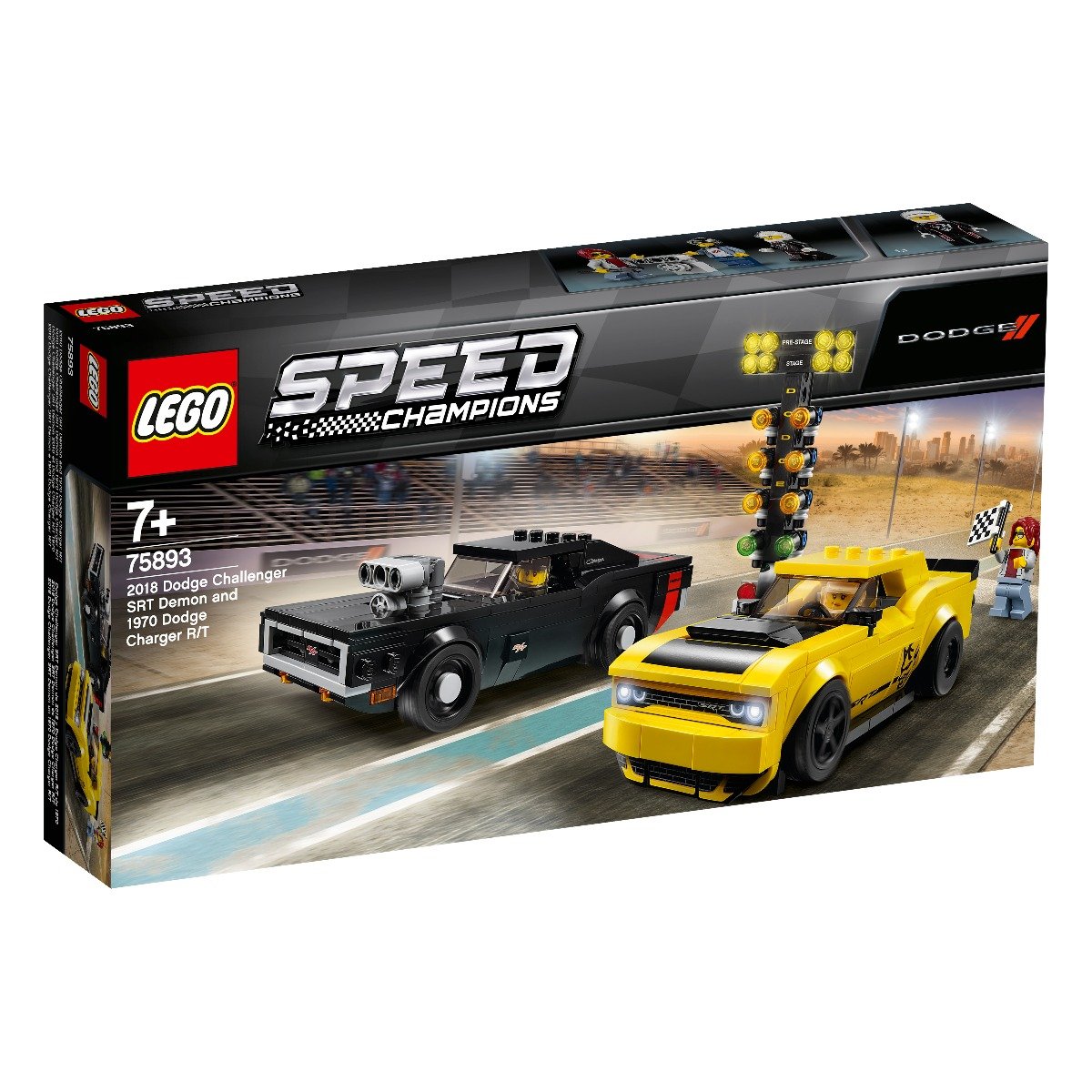 LEGO® Speed Champions - 2018 Dodge Challenger SRT Demon si 1970 Dodge Charger R/T (75893) imagine