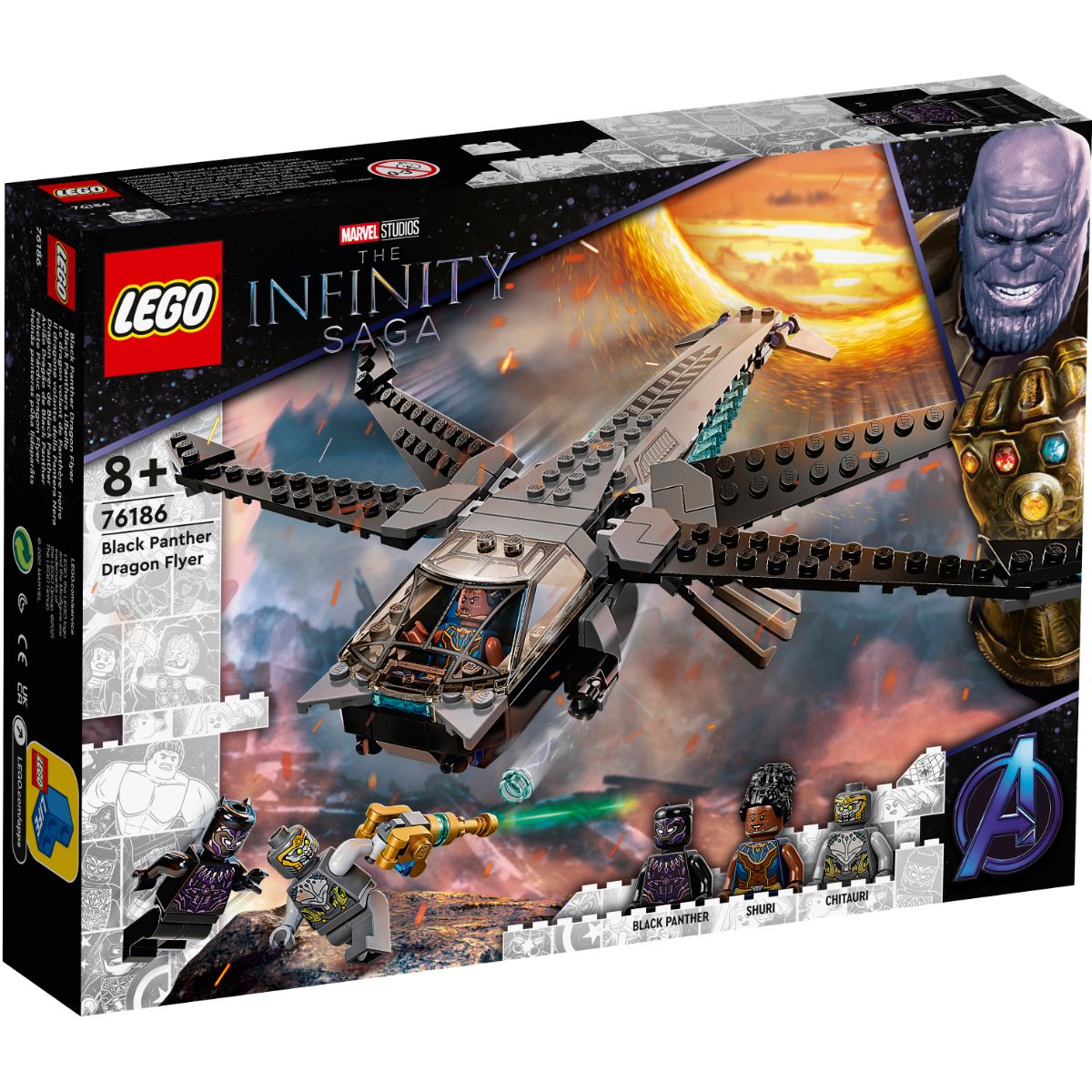 LEGO® Super Heroes – Black Panther Dragon Flyer (76186) (76186) imagine 2022 protejamcopilaria.ro