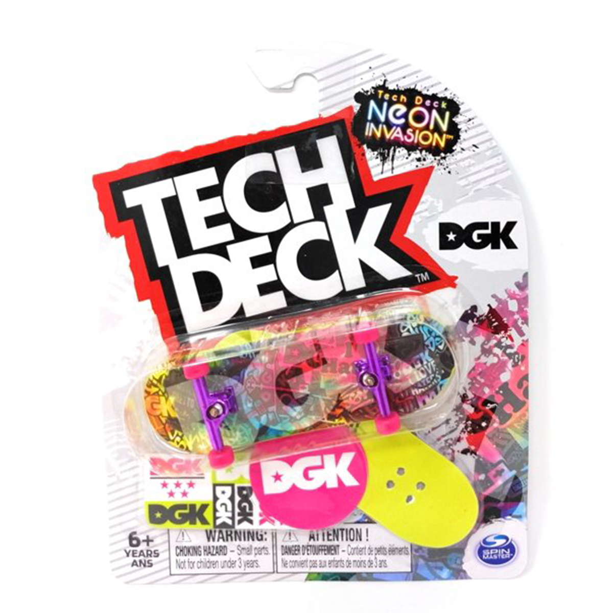 Mini placa skateboard Tech Deck, Neon Invasion, DGK 20126368