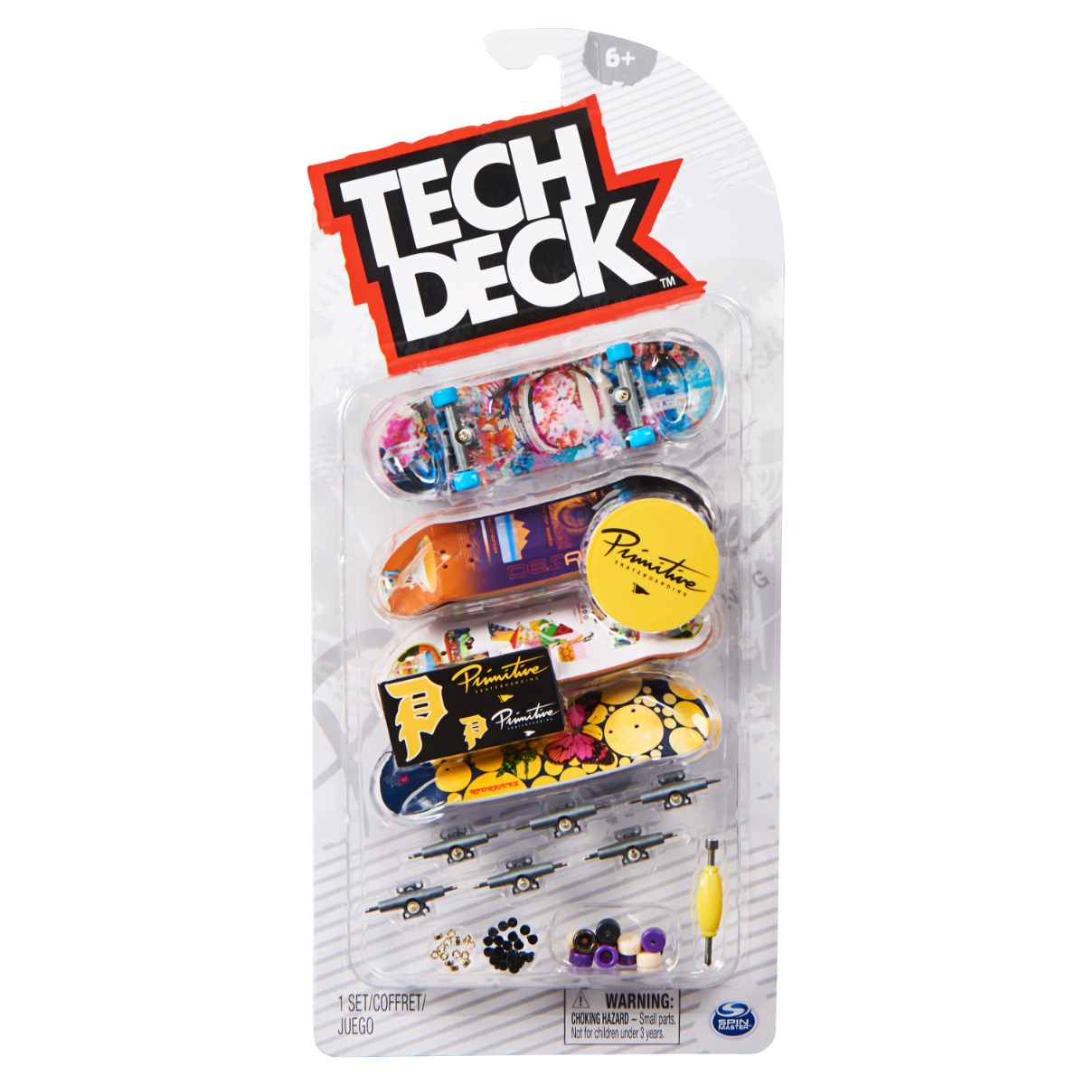 Set mini placa skateboard Tech Deck, 4 buc, Primitive, 20140741
