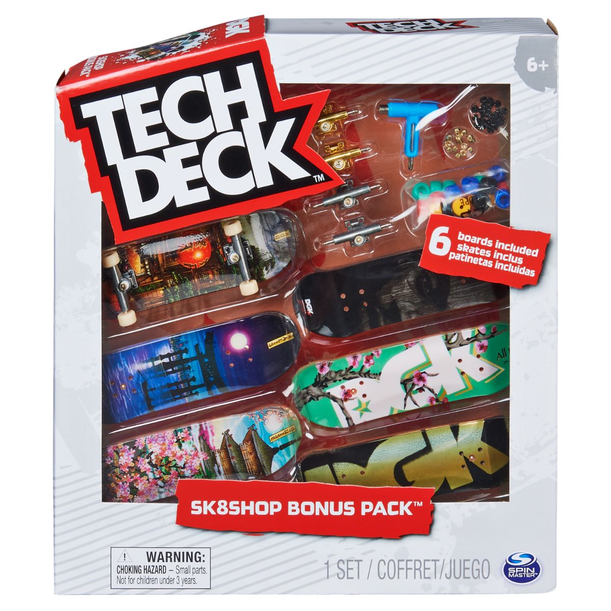 Set 6 mini placi skateboard, Tech Deck, Bonus Pack 20131275