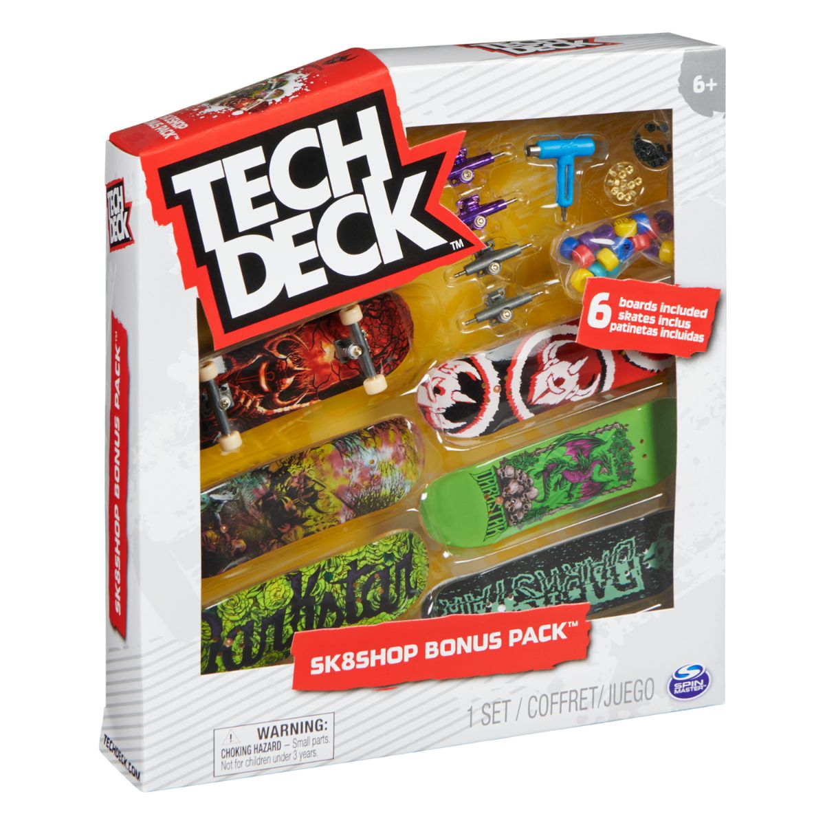 Set 6 mini placi skateboard, Tech Deck, Bonus Pack 20136704