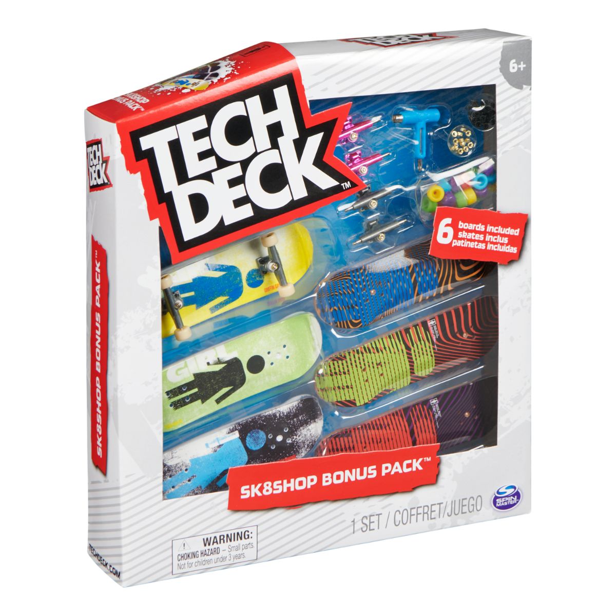 Set 6 mini placi skateboard, Tech Deck, Bonus Pack 20136705