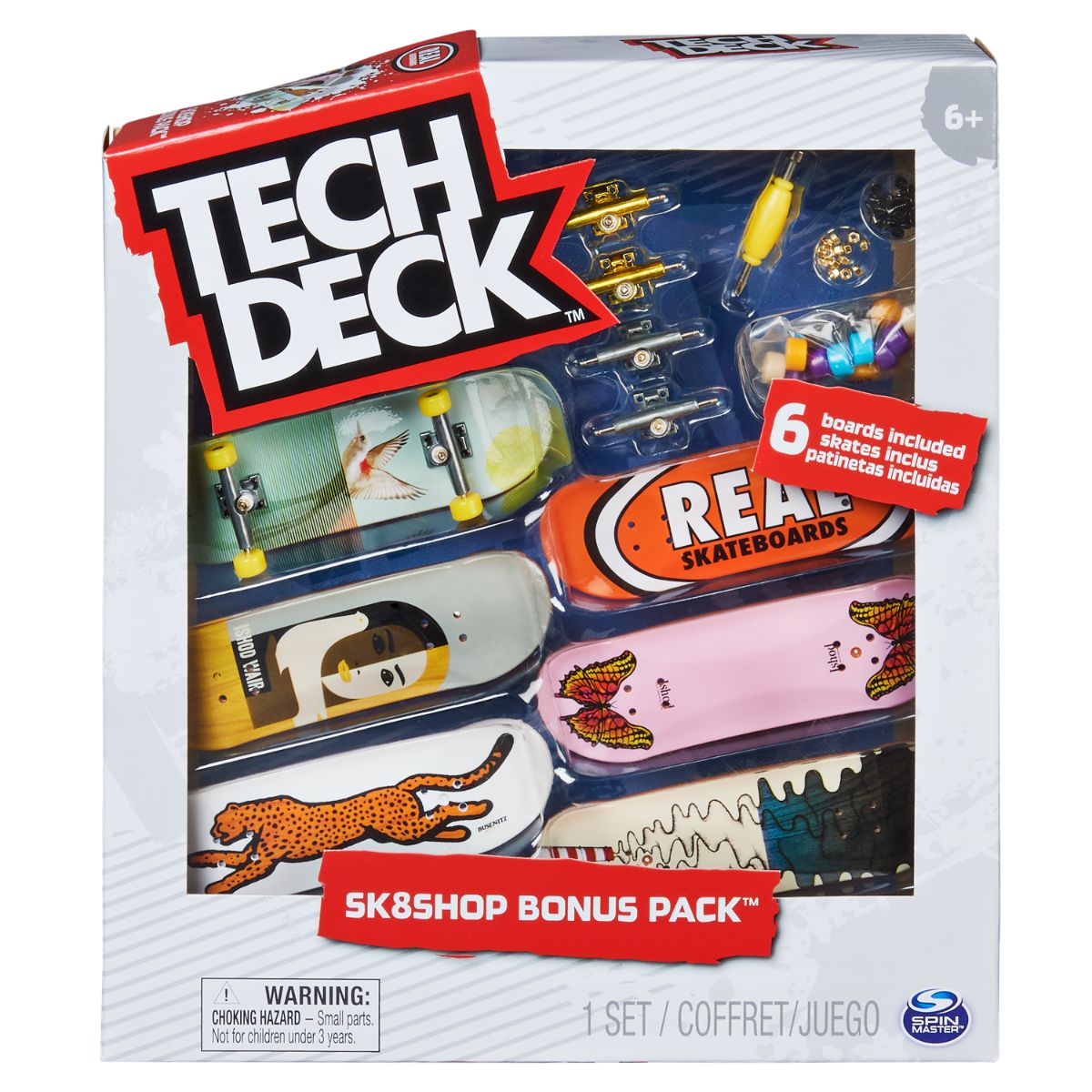 Set 6 mini placi skateboard, Tech Deck, Bonus Pack 20131274