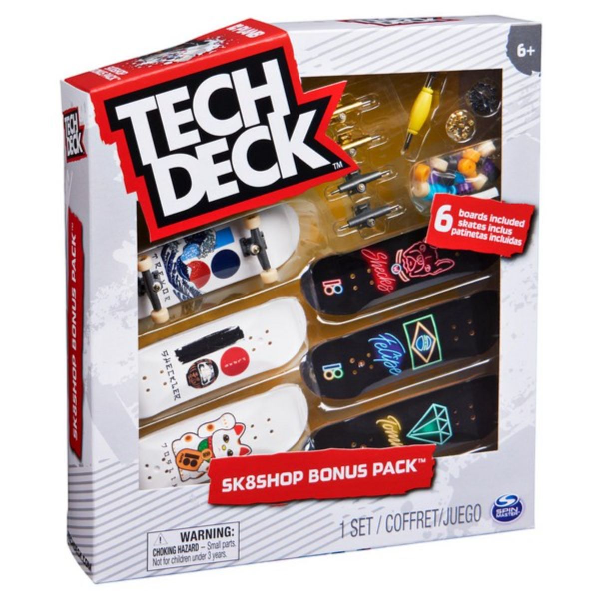 Set 6 mini placi skateboard, Tech Deck, Bonus Pack 20136697