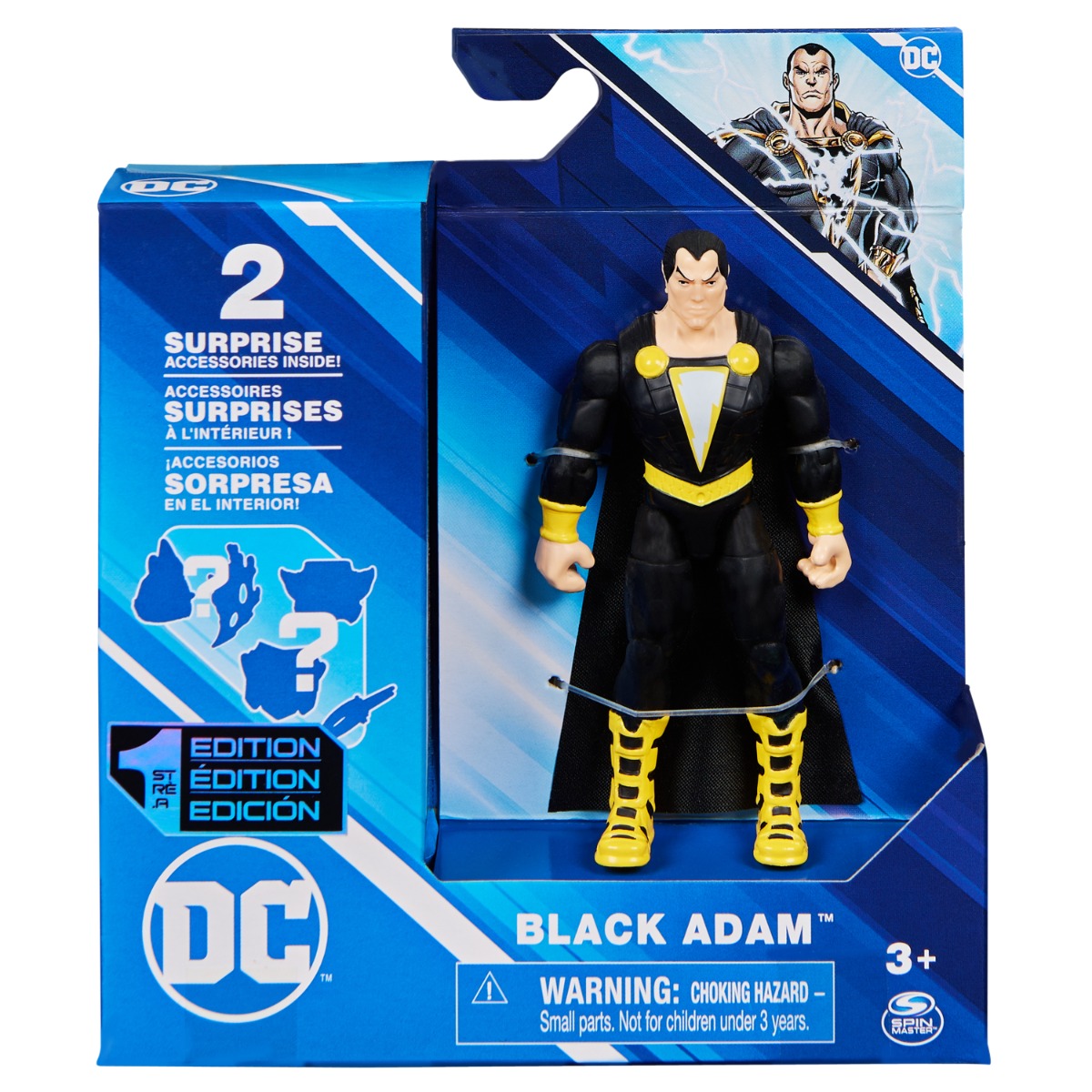 Figurina cu 2 accesorii surpriza, DC Universe, Black Adam, 10 cm, 20144127