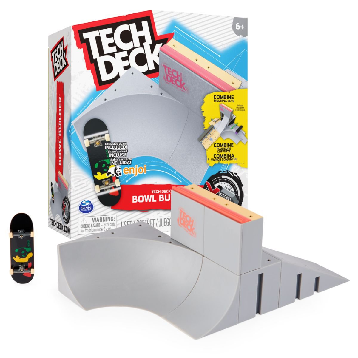 Set mini skateboard cu rampa, Tech Deck, Bowl Builder, X-Connect, 20134299