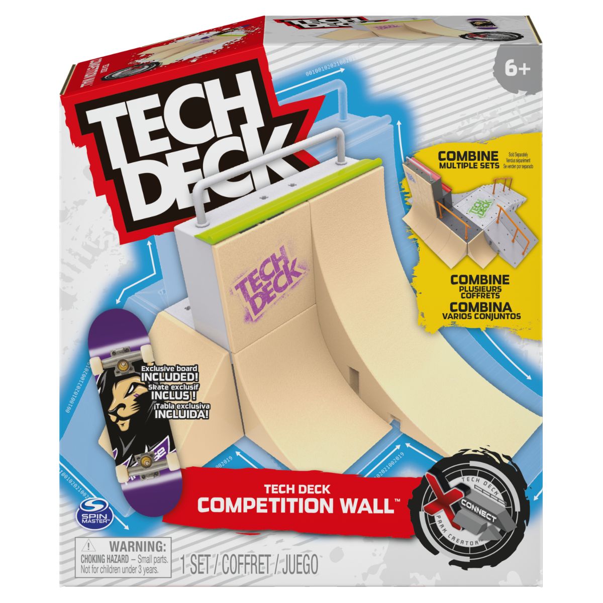 Set mini skateboard cu rampa, Tech Deck, Competition Wall, 20137033