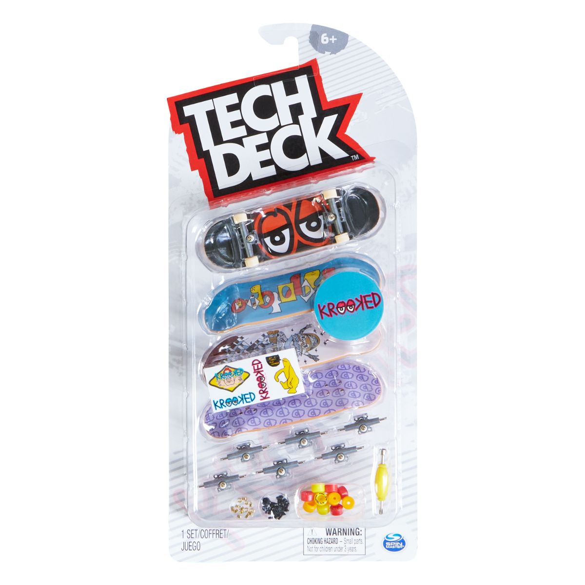 Set mini placa skateboard Tech Deck, 4 buc, Krooked, 20136717 20136717