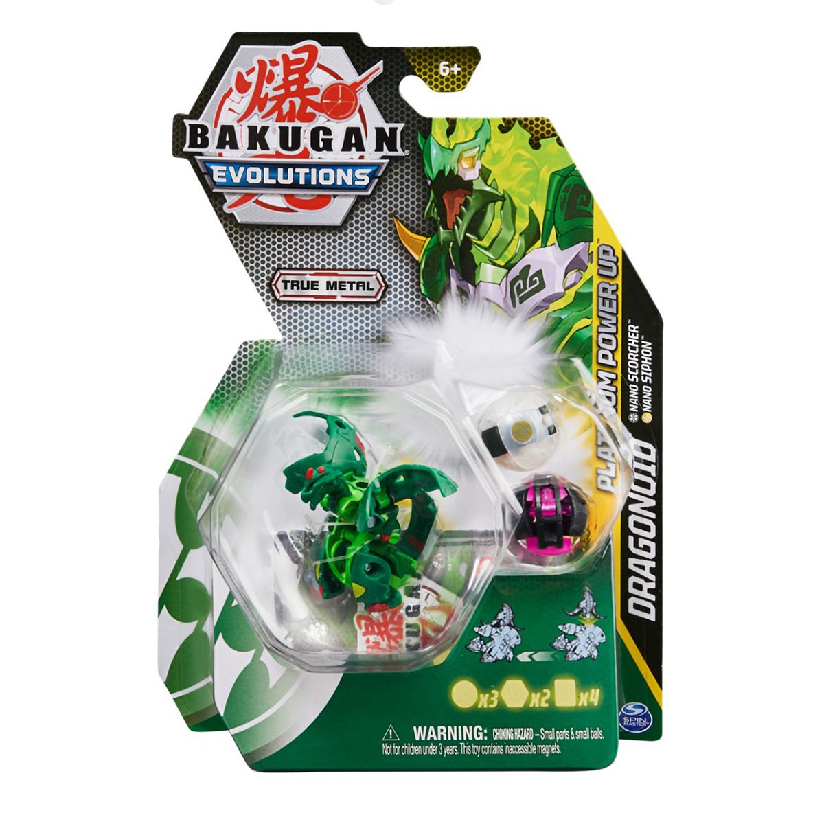Figurina metalica Bakugan Evolutions, Platinum Powerup S4, Dragonoid, 20135592 Bakugan