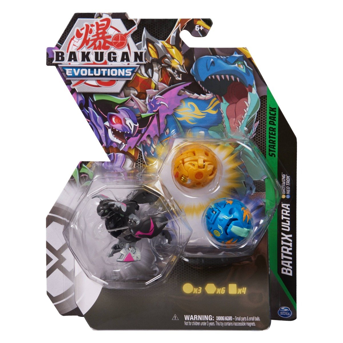 Figurina Bakugan Evolutions, Starter Pack 3 piese, Batrix Ultra, S4, 20138096