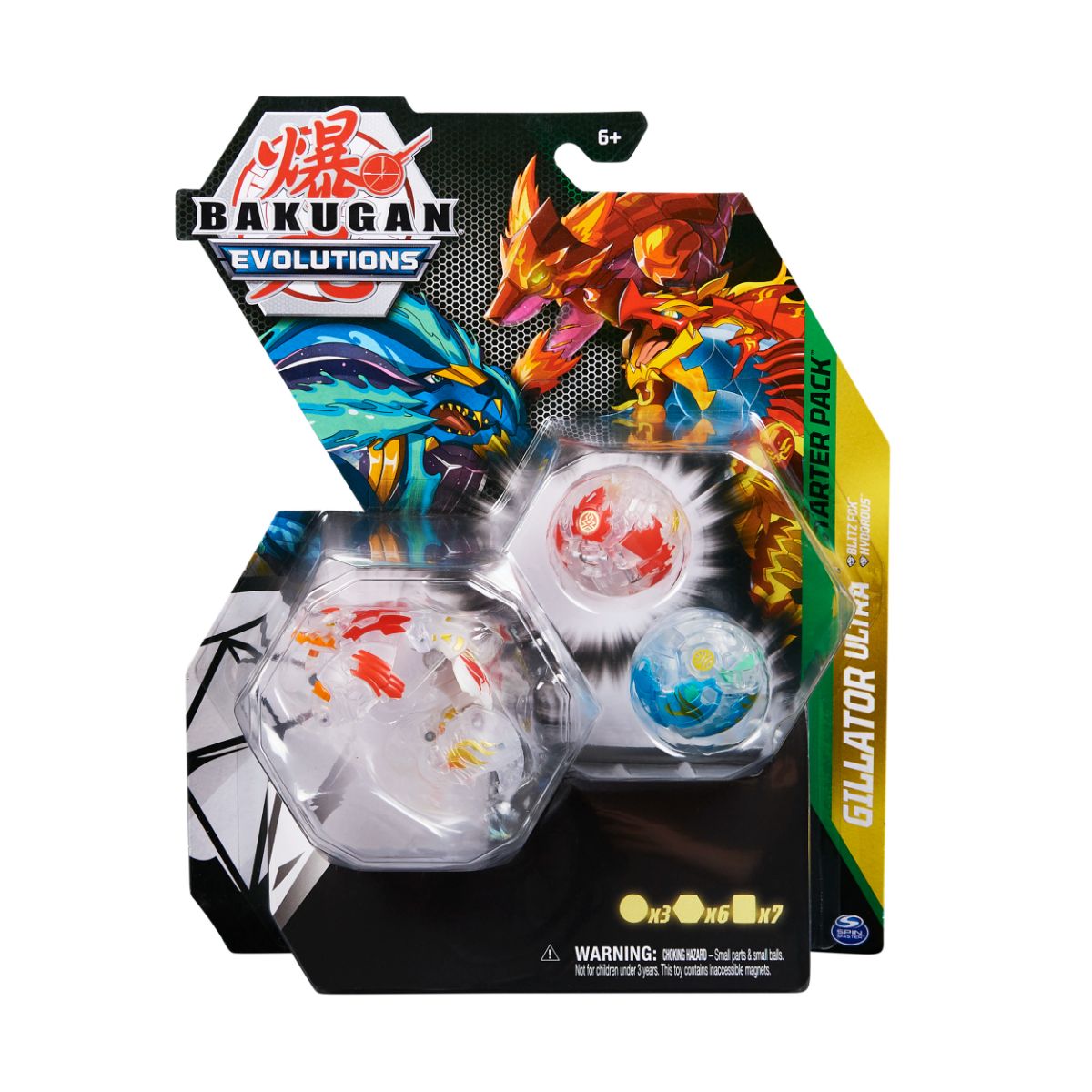 Figurina Bakugan Evolutions, Starter Pack 3 piese, Gillator Ultra, S4, 20136221
