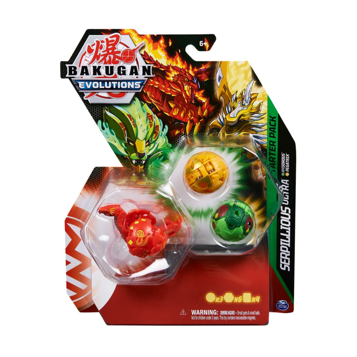 Figurina Bakugan Evolutions, Starter Pack 3 piese, Serpillious Ultra, S4, 20135109 Bakugan