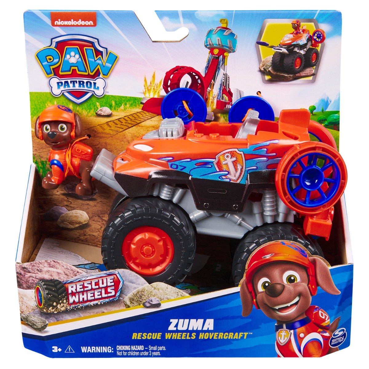 Masinuta cu figurina, Paw Patrol, Rescue Wheels Hovercraft, Zuma, 20145825