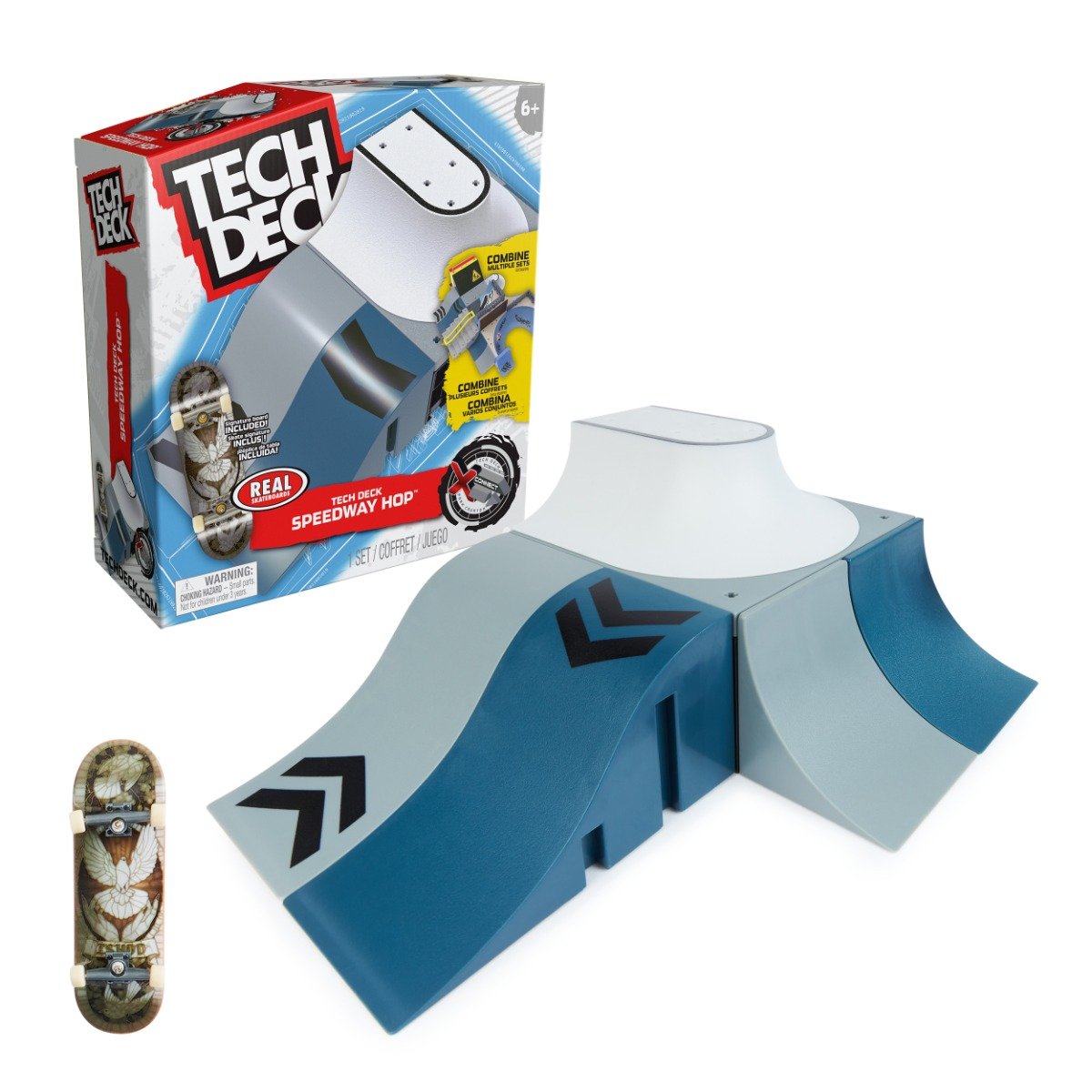 Set mini skateboard cu rampa, Tech Deck, Real Speedway Hop, 20141009